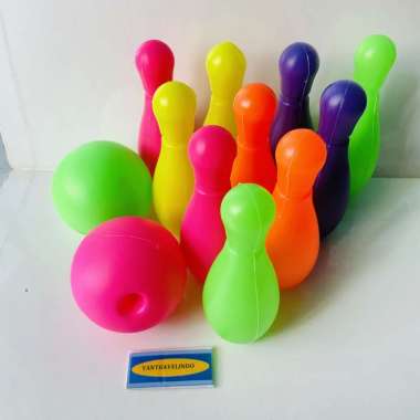 MAINAN BOLA BOWLING ANAK ANAK AMAN 10 PION DAN 2 BOLA BERKUALITAS MAINAN EDUKASI SENSOR MOTORIK ANA