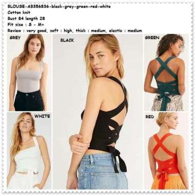 AB356836 Baju Atasan Wanita Crop Top Sexy Tank Top Blouse Korea Import