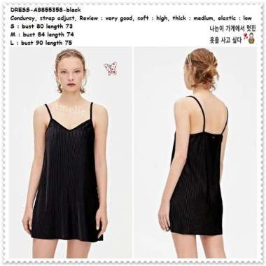AB855358 Sexy Mini Dress Tank Top Wanita Korea Import Black Hitam