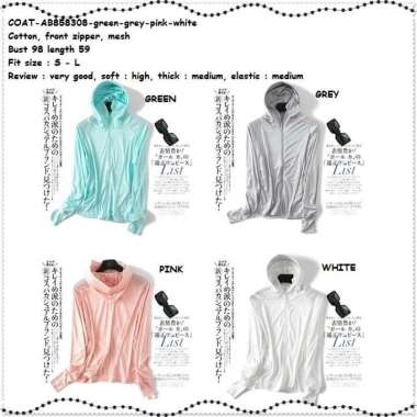 AB858308 Sporty Jaket Hoodie Jacket Gym Wanita Korea Import Putih Pink