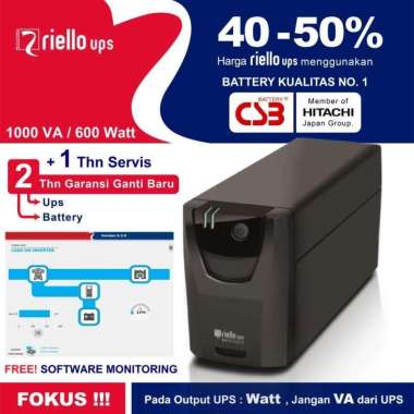 UPS Riello Net Power 1000 VA / 600 Watt , 2 Thn Garansi Ganti Baru