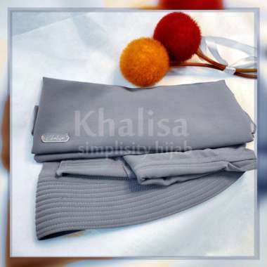 Hijab Khimar 2 Layer Mini Ceruty Premium Salwa Hijab Silver