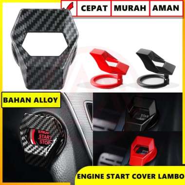 ENGINE START BUTTON COVER TUTUP ENGINE START CAP LAMBO STYLE STEELMADE Merah warna