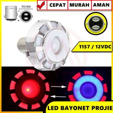 LAMPU LED REM BAYONET PROJIE 1157 KAKI 2 MODE STROBO LED ANGEL EYES
