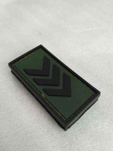 patch rubber pangkat bengkok 3 hijau gelap