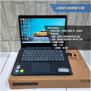Laptop Lenovo Ideapad S145 core i5 8265U Ram 8/1Tb Dual Vga Layar 14