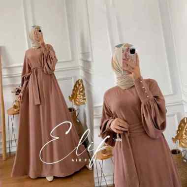 FASHION BAJUTERBARU ELIF DRESS BAJU MUSLIM WANITA DRESS POLOS WANITA TERBARU GAMIS KONDANGAN WANITA