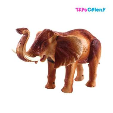 Mainan Gajah Berjalan Mainan Gajah Robot Animal World Elephant 1042 Cokelat