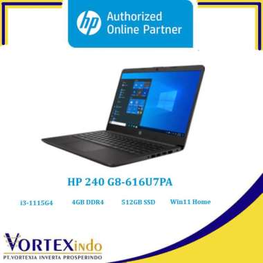 LAPTOP HP 240 G8-616U7PA - i3-1115G4 4GB 512GB 14" HD WIN11 HOME