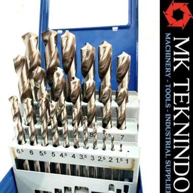 Mata Bor Set Besi Alumunium Kayu 1-13 mm Drill Bit Set HSS 25pcs