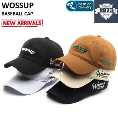 Baseball cap : WOSSUP - Topi Baseball Topi Pria Topi Wanita Topi Olahraga One Size BROWN