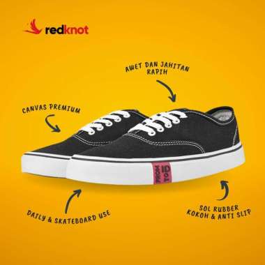 Redknot Denver Hitam Sneakers Pria Murah Berkualitas 40 Hitam