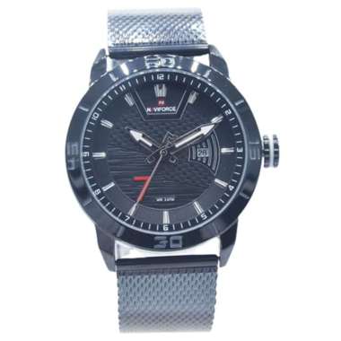 JAM TANGAN NAVIFORCE 9155 M1 JAM NAVIFORCE ORIGINAL 9155 LA - STAINLESS STEEL BLACK JAM TANGAN NAVYF