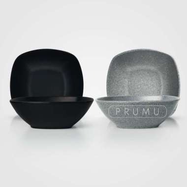 PRUMU Melamine Stone Mangkok Kotak 8 inch - Mangkok Besar - Mangkok Persegi - Mangkok Segi Empat - M