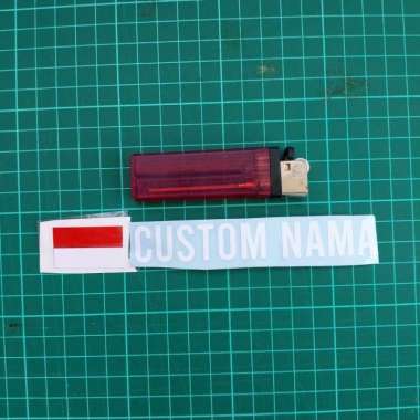 Stiker Cutting Logo Indonesia Custom Nama Sepeda Frame Motor Laptop HP Hitam
