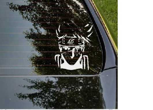 Stiker Kakashi Sharingan Siluet Mobil Motor Laptop Helm Kaca Wiper Hitam