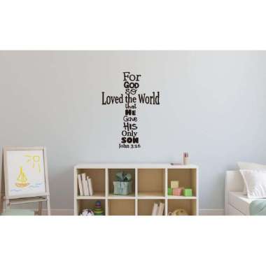WallStiker For God Salib Quotes Kristen Wall Decor Dekorasi Dinding