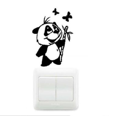 Wall Stiker Panda Bamboo Tombol Lampu Hiasan Dinding Home Decor Laptop