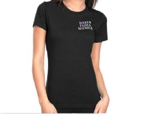 Tshirt Kaos Baju Kata Harta Tahta Wanita Hologram Humor Polyflex Katun XXXL