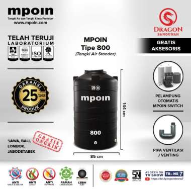 TOREN / TANDON / TANGKI AIR MPOIN PLUS 800 / MPOIN WAVE 800 HITAM
