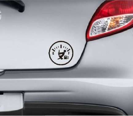 Stiker No Empty Run Out Fuel Infinity Eco Mobil Motor Laptop Helm Putih