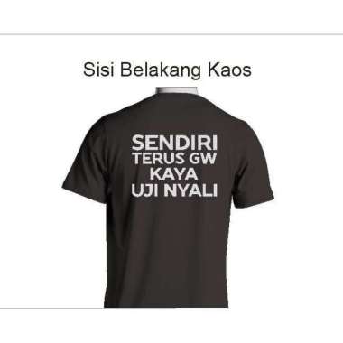 T shirt Kaos Kata Lucu Humor Sendiri Lengan Pendek Sablon Unisex Katun Hitam - M