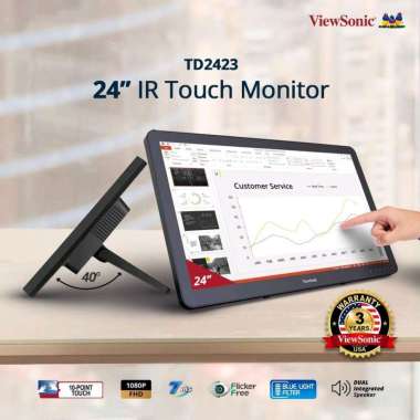 ViewSonic monitor LED Portable TD2423 touchscreen 24" fhd va hdmi 75Hz