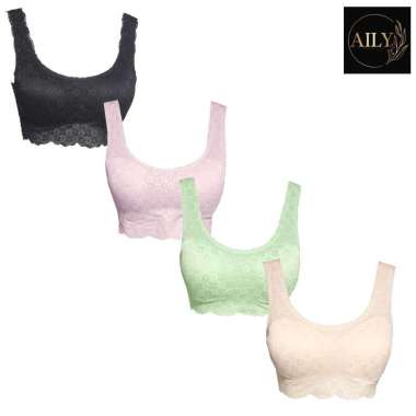 Aily A03 Brukat Seamless Bra Comfy Bunga - 1pcs Coklat L