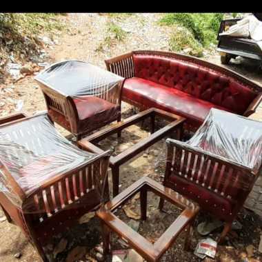 Sofa Citra Kepang Jati 3111 + Meja (Promo Harga) Merah