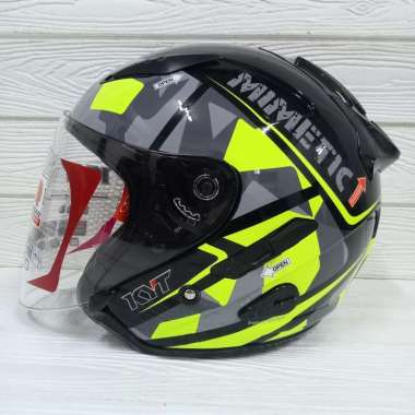 HELM KYT GALAXY FLAT R #4 BLACK YELLOW FLUO HELM HALF FACE XL
