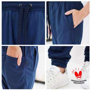 OKECHUKU Bright Jogger Sweatpants Jogger Basic Celana Training S Blue denim