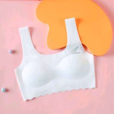 Bra Remaja Seamless Tanpa Kawat BH Wanita Anak Sekolah Tanktop Pelajar Import Korea Jepang Putih M