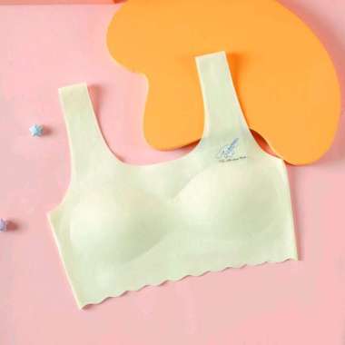 Bra Remaja Seamless Tanpa Kawat BH Wanita Anak Sekolah Tanktop Pelajar Import Korea Jepang Kuning S