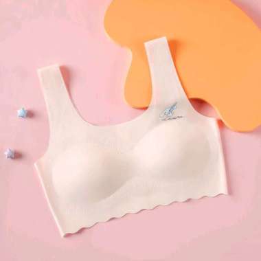 Bra Remaja Seamless Tanpa Kawat BH Wanita Anak Sekolah Tanktop Pelajar Import Korea Jepang Pink L