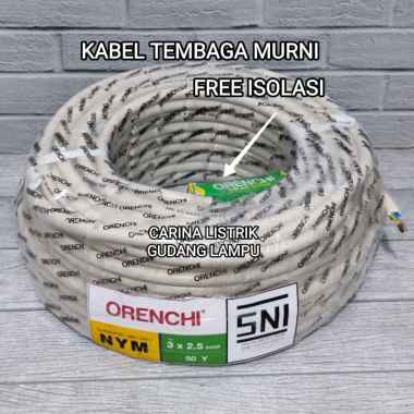 ORENCHI KABEL LISTRIK NYM 3X2.5 TEMBAGA MURNI SNI 50 YARD BAGUS BERKUALITAS TERJAMIN 1 Roll