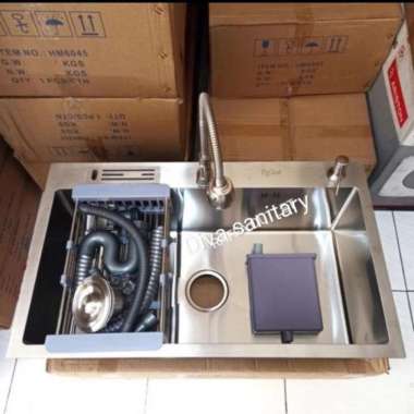 paket komplit kitchen sink minimalis 7545 thsink 7545 ss