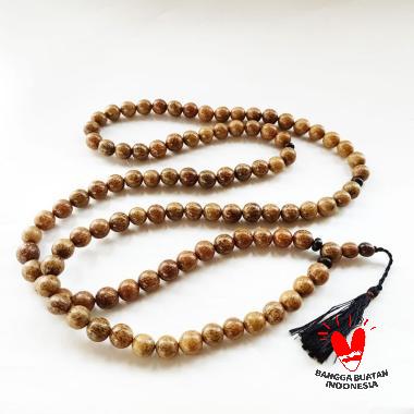 Vee Biji Palem Gebang Asli Tasbih [99 Butir/ 15mm/ Jumbo] Natural