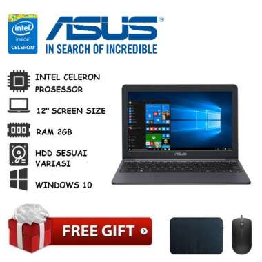 NOTEBOOK ASUS E203 RAM 4GB WINDOWS 10 - FREE MOUSE RAM 4/128 SSD