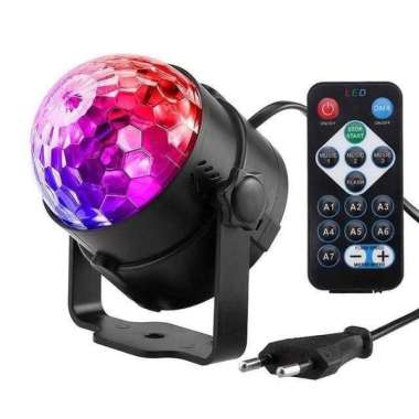 Lampu Proyektor Disco LED Remote Control EU Plug TaffLED DJ Warna Multi Warna