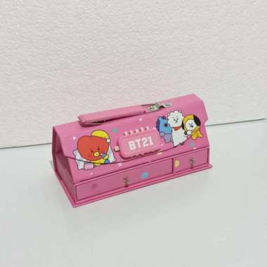 Bos Kotak Pensil Karton+Kode Kunci/Tempat Pensil/Pencil Case Code/Pin Multicolor