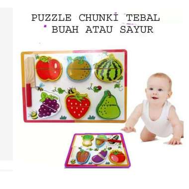 Mainan edukasi anak buah potong atau sayur potong magnet