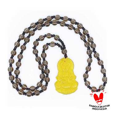 VeE Batu Giok Dewi Kwam Im Kalung Liontin Kesehatan Kuning