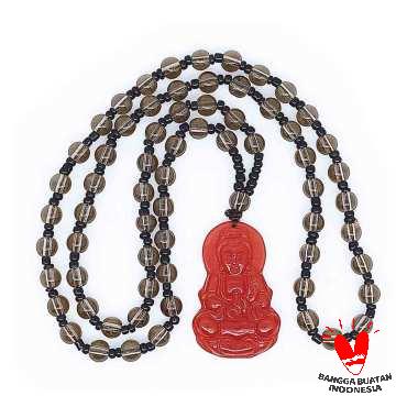 VeE Batu Giok Dewi Kwam Im Kalung Liontin Kesehatan Merah