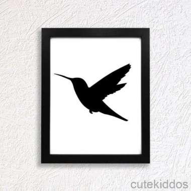 Pigura Home Decor - Siluet Burung - Dekorasi Dinding Frame Hitam