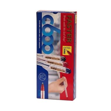 Faster C600  Ballpoint [0.7 mm/isi 12 Pcs] Merah
