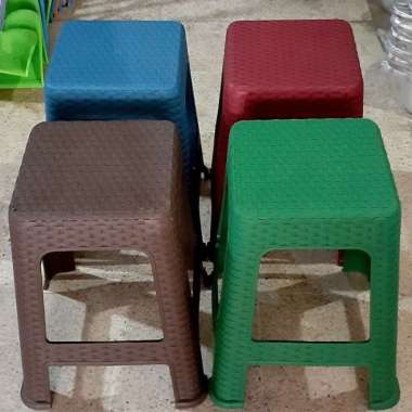 Bangku/Kursi tinggi plastik motif rotan/Bangku baso