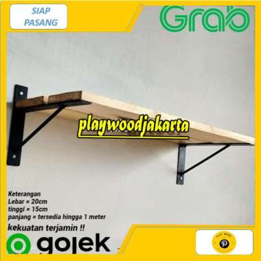 Rak Dinding Minimalis Vintage Ambalan Kayu / RAK AMBALAN BESI KAYU