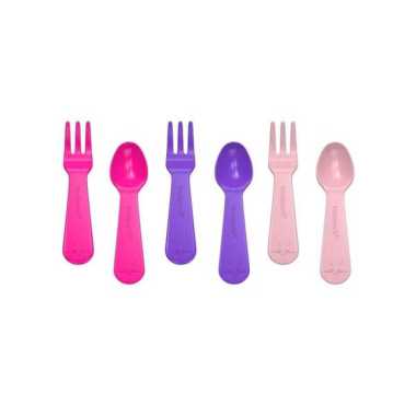 Lunch Punch Fork & Spoon Set - Pink