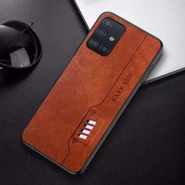 CASE SAMSUNG A51 CASING KULIT SLIM KAIOUYUE DESAIN ORIGINAL SOFT CASE Cokelat