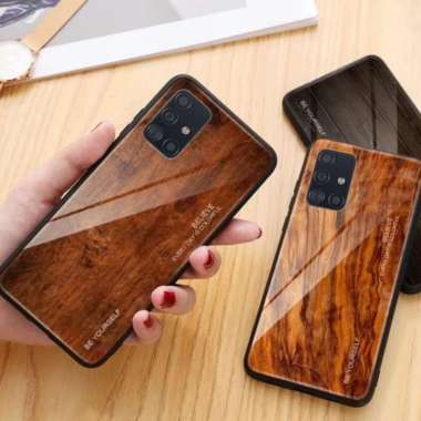 Case Glass Serbuk Kayu Samsung A71 Case Premium Cover Glass Original